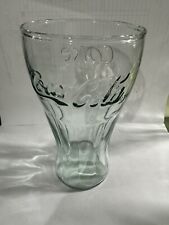 Vintage Coca Cola Glasses Cups Embossed Green Tint 6 1/2 inches tall picture