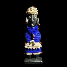 African Limited Edition blue Beaded Namji Doll Home Décor statue-G1065 picture