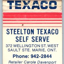 c1970s Sault Ste. Marie, Ontario Steelton Texaco Gas Matchbook Cover Oil C18 picture