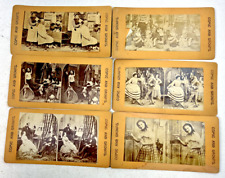 Antique Comic And Groups Stereoscope Viewer Cards - Lot of 6 picture