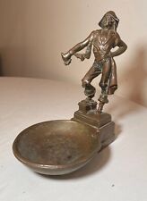 antique detailed bronze clad figural Paul Herzel pirate ashtray tray statue  picture