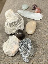 Healing Stones Misc Bundle Lot Rocks, Crystals, Minerals & Fossils x 9 picture