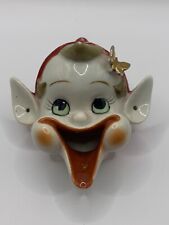 Vintage Pixie Elf Ashtray w Gold Butterfly Kitschy Japan RARE picture