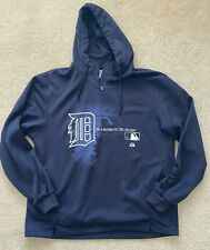 MLB Detroit Tigers Mens Blue Hoodie Sz L Baseball Authentic Collection Majestic  picture