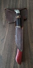 Vintage Genuine Plumb Official Scout Axe w/Western Knife Combo Leather Sheath picture