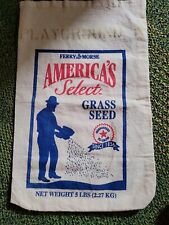 Vintage Cloth Seed Bag Grass America’s Select Ferry Morse Red Blue  playground picture