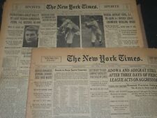 1935 WORLD SERIES TIGERS DEFEAT CUBS 4-2 NEW YORK TIMES NEWSPAPER LOT OF 8 picture