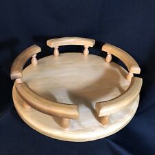 Vintage Wooden Spindle Lazy Susan Serving Tray Turnable 13