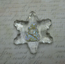 Madonna & Child Snowflake Christmas Ornament Pendant German Crystal AB 26mm picture