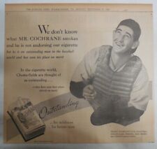 Chesterfield Cigarette Ad: Mickey Cochrane Detroit Tigers  1935 13 x 13 inches picture