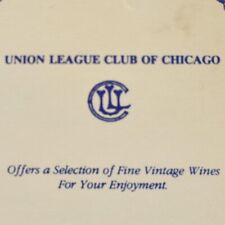 1990 Union League Club Of Chicago Restaurant Menu Jackson Boulevard Illinois #1 picture
