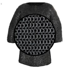 9 mm Chain mail shirt 9mm ID, WEDGE RIVETED FLAT RINGS, Large size Half sleeve picture