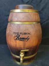 Paul Masson Brandy Barrel Advertising Dispenser Decanter Glass Jar Brass Spigot picture