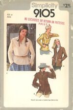 Simplicity 9105 Yoked Top w Front Slit Opening & Fringe Jacket Sz 6 UNCUT 70s picture