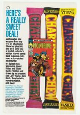 1992 Charleston Chew Wolverine Vtg Print Ad Marvel Strawberry Vanilla Chocolate  picture