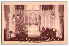 c1940's Eve at the Evangelical Lutheran Church of the Holy Trinity Postcard picture