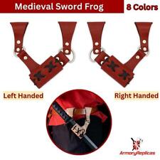 Medieval Adjustable Functional Genuine Bovine Leather Sword Frog | 8 Colors picture