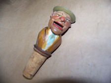 ANTIQUE BOTTLE CORKS_STOPPERS_WOODEN OLD MAN _OLD BARWARE picture