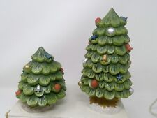 Pair of 2003 DeBrekht Artistic Studios Resin Christmas Trees 5.5