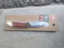 Ozark Trail 7 Inch Folding Stainless Steel Knife Wood Handle Pocket Clip picture