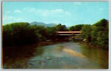 COVERED BRIDGE CONWAY NEW HAMPSHIRE VTG POSTCARD picture