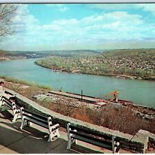 1964 Cincinnati, OH Eden Park View of Ohio River Chrome Photo Postcard Vtg A67 picture