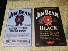 Jim Beam Sign White Jim Beam Whiskey Tin Sign Bourbon Metal Art Black Garage picture