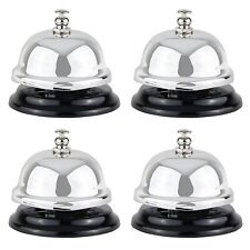 4 Pack Mini Call Bell for Front Desk, Hotel Service, Kitchen (Silver, 2.5x2 in) picture