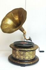 Antique Gramophone, Fully Functional Working Phonograph, win-up record player picture