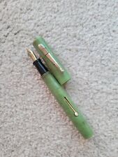 Vintage Criterion Oversize Jade Green Fountain Pen, Unrestored, 14k Flexible Nib picture