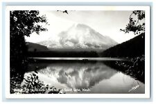 c1940's Mt. St. Helens Reflected In Spirit Lake WA, Ellis RPPC Photo Postcard picture