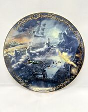 Plate Dish Hanging THOMAS KINKADE Neverland DISNEY BRADFORD EXCHANGE Gold VTG picture