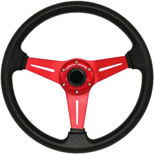 YEHICY 13.8” Auto Racing Steering Wheel Quick Release 6 Bolts Flat Drifting Univ picture