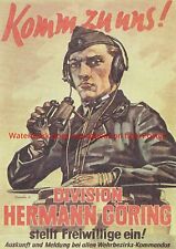 Poster Tank Division Wehrmacht German WW2 WWII armored commandos vintage art war picture