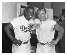 JACKIE ROBINSON AND PEE WEE REESE SMILING HUGGING BASEBALL PLAYERS 8X10 PHOTO picture