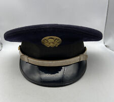 Vintage US Navy Dress Navy Blue Visor Hat Cap Size 6 7/8 picture