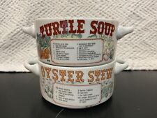 Ljungberg Turtle Soup & Oyster Stew Recipe Soup Bowls New Orleans 1978 RARE SET picture