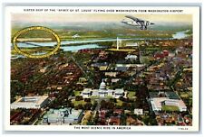 1920 Aerial View Sister Ship Spirit St Louis Washington Airport Vintage Postcard picture