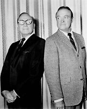 Jack Benny & Bob Hope stand back to back 1960's pose 5x7 inch photo picture