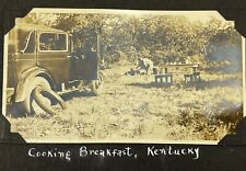 CAMPING IN KENUTCKY Old Classic Car 1930s Antique Photo Cooking Breakfast Camp picture
