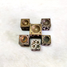 Vintage Dice Shape Brass Goldsmith Jewelry Stamp Decorative Collectible 6Pc M553 picture