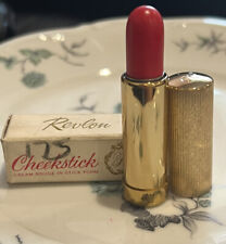 VINTAGE REVLON COLLECTIBLE GOLD TUBE CHEEK STICK CREAM ROUGE CHERRY   RED NEW picture