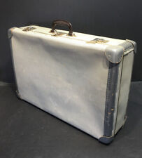 Vintage Gray Suitcase 25” x 16” x 7.5” - Bakelite Handle  picture