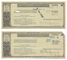 Two 1940 MONTGOMERY WARD Refund Checks Payable at Northern Trust Company Chicago picture
