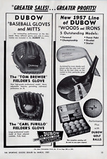 1957 Dubow Baseball Gloves Dubow Golf Clubs Print Ad picture