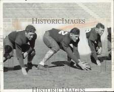 1935 Press Photo Three Football Players Before Snap - afa64107 picture