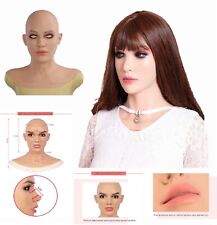 Realistic Silicone Female Head Mask Halloween Beauty Face for Crossdresser picture