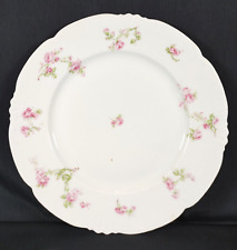 Habsburg China Austria Scalloped Rim Dinner Plate Decorated with Pink Roses picture