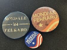 1984 Walter Mondale Geraldine Ferraro Presidential Campaign Button lot Political picture