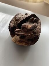 Wooden Dragon Ball Carving Vintage picture